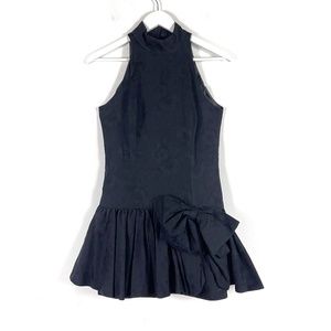 Vintage 80's Black Ruffle Bow Party Dress